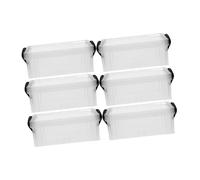 POPETPOP 6pezzi Organizer Per Articoli Da Ufficio in Plastica Traslucida Scatola Portaoggetti Piccolo Contenitore Per Penne e Pastelli Per Ufficio Scuola e Viaggio