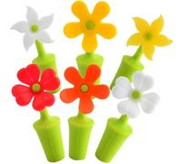 POPETPOP 6pezzi Silicone Wine Bottle Stoppers da Pz Tappi per Vino Forma di Fiore Tappo Ermetico per Bottiglie di Vino Bevande e Fiori Design Raffinato Stili multipli