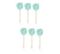 POPETPOP 6pezzi Spazzole Da Bagno Legno Con Manico Lungo Scrubber Per Schiena e Gommage Accessori Per Bagno Rinfrescante e Rigenerante Verde