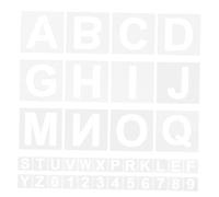 POPETPOP 72 Pezzi Stencil Riutilizzabili in Plastica da Lettere e Numeri per Pittura e su Tessuti e Rocce Facili da Pulire e Posizionare per Progetti Artistici Fai da Te