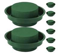 POPETPOP 8 Pezzi Artificiale - Kit di Decorazione Fai da Te Ciotole Bagnate in Composizioni Floreali Verdi per Decorazioni da Tavolo con Ciotole Rotonde Fresche Forniture Rotonde in