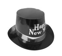 POPETPOP 8 Pezzi Cappelli di Carta per Capodanno e Feste, Nero, Leggeri | Stampa Buon Anno, Accessori Fotografici, Comodi da Indossare, Tocco Gradevole, Creativo