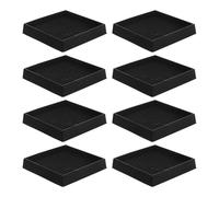 POPETPOP 8 Pezzi Caschetti anti -sliping cuscinetti antiscivolo per mobili Pad di divani quadrati tazze di caster di mobili in gomma antiscivolo Black