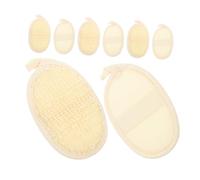 POPETPOP 8 Pezzi Dischetti Esfolianti in Luffa Naturale per Corpo e Viso Tamponi Doccia Leggeri e Compatti per Pulizia Profonda dei Pori e Rimozione Trucco Accessori Bagno Delicati e