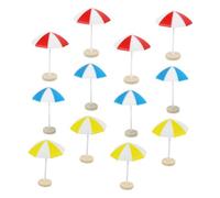 POPETPOP 8 pezzi Ombrelloni Spiaggia Miniature per Casa delle Bambole Decorazione Micro Paesaggio Ombrelloni Blu e Gialli Resistenti e Leggeri per Scene Balneari Realistiche