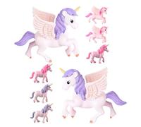 POPETPOP 8 Pezzi Ornamenti Di Pegasus Ornamento Di Unicorno Mini Unicorno Figurine Di Animali Da Giardino Decori Di Unicorno in Miniatura Figurina Di Unicorno Pvc