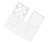 POPETPOP 8 Pezzi Set Stencil Squame di Pesce in Plastica Bianca | Effetti 3d Realistici Tagli Nitidi, Adatti a Resin Coasters, Tela, Teatro e Studio