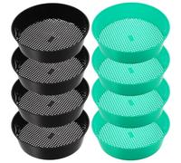 POPETPOP 8 Pezzi Setaccio da Giardino Rotondo in Plastica per Sabbia e | Filtra Pietre e Frammenti Grossolani, Screening Rapido, Riduce Sforzo, per Vasi Fioriti e Balcone