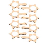 POPETPOP 8 Pezzi Specchio a Mano in Legno, Progetto DIY Incompiuto | Decorare, Esercizio Manuale e Gioco Educativo, da Tavolo o Toeletta, Colore Kaki