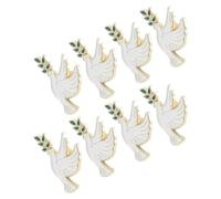POPETPOP 8 Pezzi Spilla da Bavero Colomba Bianca in Lega di Zinco con Ramo D'ulivo, Accessorio Versatile per Abiti e Zaini, Simbolo di Pace come Regalo Elegante
