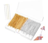 POPETPOP 800 pezzi Spilli per Gioielli DIY con Piatta e Accessori per Bracciali Orecchini e Collane Assortimento Metalli Oro e Argento in Scatola Organizzata