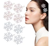 POPETPOP 8pezzi Componi per Capelli di Natale Forma di Fiocco di Fermagli per Capelli in Lega Decorativi Natalizi Accessori