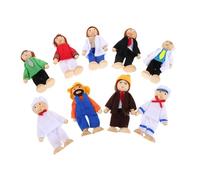 POPETPOP 9 Bambole di Legno per Casa delle Bambole Flessibile con Giunti Snodabili Figurine Miniature Colorate Immaginativo e Racconti Creativi