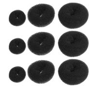 POPETPOP 9pezzi Ciambella per Chignon Nero Accessori per Capelli Disco Grandi Medi e Piccoli Modellatori per Acconciature per Ragazze e Donne Riutilizzabili Disordine