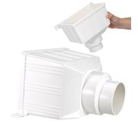 POPETPOP Adattatore per Pluviale in Pvc Bianco Rotondo per Tubi di Drenaggio Esterni, Resistente e Soggetto a Distacchi, Accessorio per Grondaie Outdoor