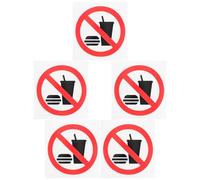 POPETPOP Adesivi No Food No Drink Trasparenti 5 Pezzi Cartelli di Avvertimento Autoadesivi per Uffici e Magazzini Resistenti alle Intemperie 10X10 CM per Ambienti Condivisi