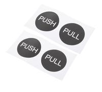 POPETPOP Adesivi Rotondi per Porte Push Pull in Pvc Nero 4 Set Rimovibili per Uffici, Negozi e Ambienti Interni
