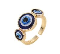 POPETPOP Anello Occhio del Diavolo Aperto Regolabile Lega Stile Moda | Design Aperto, Forma Semplice e Chic, Gioiello per Ragazze, Idea Regalo per Natale e San Valentino