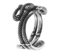 POPETPOP Anello Serpente Regolabile in Acciaio Resistente Stile Punk Vintage Retrò Anello Aperto da Dito per Uomo Donna Design Animale Distintivo e Comodo