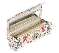 POPETPOP Astuccio Porta Rossetto Floreale con Specchio Incorporato, Custodia Compatta da Donna per Cosmetici da Viaggio con Decorazione Ricamata