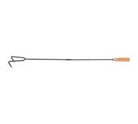 POPETPOP Attizzatoio Bastone a Due Pezzi per Legna con Manico in Legno e Acciaio Inossidabile con Doppia Forcella, Portatile per Braciere e Falò All'aperto