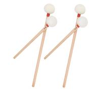 POPETPOP Bacchette per Timpani Testa in Feltro Bianco, Set da 4 Pezzi Manico in Legno Ergonomico, per Orchestre e Sessioni di Studio Prolungate