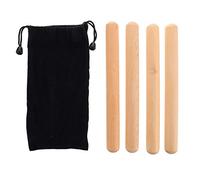 POPETPOP Bacchette Ritmiche in Legno per Bambini Set 5 Claves Dure in Legno Naturale con Custodia per Strumenti Musicali a Percussione per Insegnare Ritmo e Divertirsi