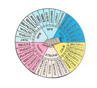 POPETPOP Badge Ruota delle Sensazioni in Metallo Portatile Spilla Sentimenti Creativa e Resistente Regalo per Familiari Adulti e Teenager Accessorio Psicologico di Supporto