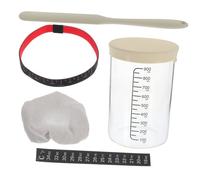 POPETPOP Barattolo in Vetro con Coperchio Beige Resistente a Temperature Elevate per Fermentazione Lievito con Termometro e Accessori Kit per Pasta Madre e Sourdough Starter