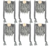 POPETPOP Barba Finta Decorazione Fai da Te in Poliestere e Legno per Gnomi Set 1 Resistente e Non Facile da Deformare per Creare L'Immagine Stilosa dello Gnomo