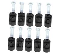 POPETPOP Base Del Candelabro E14 Nera Supporto Alto 80mm, Set 10 Pezzi Portalampada Per Candela in Plastica e Lega Di Zinco, Per Lampade Da Tavolo e Progetti Fai Da Te in Casa