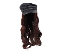 POPETPOP Berretto Parrucca Donna One-piece Sintetico Capelli Lunghi Mossi Naturali Cappello Curly Wig Hat Traspirante e Look Unico e Confortevole per Uso Quotidiano