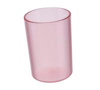 POPETPOP Bicchiere Trasparente per Spazzolino da Denti in Resistente Tazza per Lavarsi i Denti e Bere Acqua Design Elegante e Sicuro per Adulti e Colore Rosa