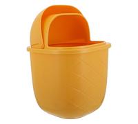 POPETPOP Bidone della Spazzatura da Cucina in Plastica Gialla di Piccole Dimensioni Design Scorrevole Salvaspazio per Ufficio e Locale