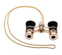 POPETPOP Binocolo Piccolo da Concerto Mini con Catena Decorativa, Design Compatto in Ferro Nero, Portatile per Teatro e Attività All'aperto