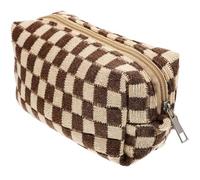 POPETPOP Borsa Makeup Da Viaggio Scacchi Ampio Beauty Case Porta Cosmetici Organizer Leggero Con Chiusura Zip Per Ufficio W nd e Outdoor