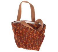 POPETPOP Borsa Tote in Cotone Fibbia di Sicurezza, Piccola Borsa a Mano e Tracolla Marrone per Pranzo al Sacco e Uso Quotidiano