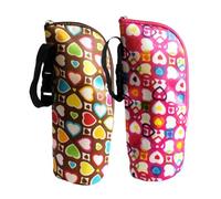 POPETPOP Borse Termiche Per Biberon Portatili Cerniera Di Sicurezza, Custodie Isolanti Leggere Per Biberon Di Latte, Per Uscite All’aperto, Set Da 2 Pezzi Rosa e Marrone