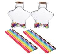 POPETPOP Bottiglia di Plastica Trasparente per Decorazioni con Carta Origami Stella, Set 1 Pezzo Multifunzionale per Artigianato Fai da Te e Decorazione Interni
