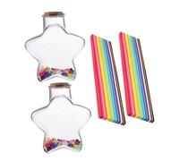 POPETPOP Bottiglia in Plastica Trasparente a Forma di Stella con Carta Origami, Set per Decorazione della e Forniture Fai-da-te, per Arredamento e Feste