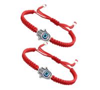 POPETPOP Braccialetti Intrecciati Regolabili Ciondolo Anti-malocchio, Set da 2 Pezzi in Lega e Corda, di Protezione per Donne, Accessori Amuleto Contro Negativa e Malocchio