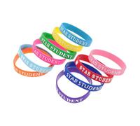 POPETPOP Braccialetti Premio a Stella in Silicone Colorato per Studenti, 10 Pezzi Colori Assortiti, Braccialetti Riconoscimento per Attività Scolastiche e Collaborazioni in Classe per Bambini