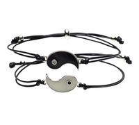 POPETPOP Bracciali Yin Yang Regolabili in Lega e Corda Nera, Luminosi al Buio, Esprimono Tolleranza e Comfort, per Ogni Occasione come Ringraziamento