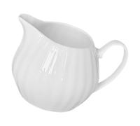 POPETPOP Bricco per Latte in Ceramica Bianco da 270ml Manico Ergonomico, per Servire Crema e Latte Durante Servizio di Caffè e Tè a Natale