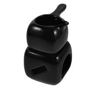 POPETPOP Bruciatore di Oli Essenziali in Ceramica Nero Controllo Temperatura Preciso, Diffusore per Aromaterapia in Spa e Centro Estetico, Portacandele per Rilassamento Uniforme