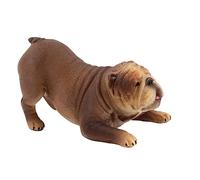 POPETPOP bulldog vivida figurina di bulldog di educazione precoce dei ornamento del bulldog dell'ufficio giocattolo cognitivo per cani per plastica Caffè
