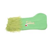 POPETPOP Calza Natalizia Gigante Verde con Letterina Ricamata Calza di Natale in Maglia Peluche con Ampio Spazio e Bordo Rinforzato Decorazione Originale per Albero e Festa Natalizia
