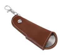 POPETPOP Calzascarpe in Metallo con Portachiavi Calzascarpe Corto con Manico Ergonomico in Acciaio Inossidabile e Pelle Sintetica Compatto e Portatile per Anziani e Donne Incinte