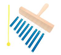 POPETPOP Campanelli a Vento da Tavolo a 8 Note in Alluminio Blu con Mazzuolo, Strumento a Percussione per Principianti e Ragazzo Ragazza, Carillon Musicale Decorativo per Scuole