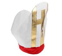 POPETPOP Cappello da Cardinale e Papa Adulto Leggero Copricapo Mitra Rosso per Costume Biblico e Cosplay Religioso Accessorio per Feste di Halloween Teatro e Giochi di Ruolo